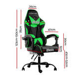 Artiss Office Chair Gaming Chair Computer Chairs Recliner PU Leather Seat Armrest Black Green