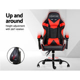 Artiss Gaming Office Chairs Computer Seating Racing Recliner Racer Black Red