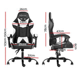 Artiss Gaming Office Chairs Computer Seating Racing Recliner Racer Black White