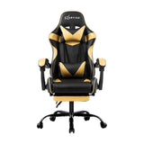 Artiss Office Chair Gaming Chair Computer Chairs Recliner PU Leather Seat Armrest Footrest Black Golden