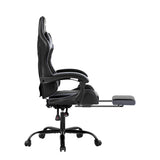 Artiss Office Chair Gaming Chair Computer Chairs Recliner PU Leather Seat Armrest Footrest Black Grey