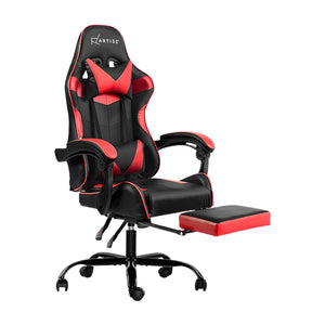 Artiss Gaming Office Chairs Computer Seating Racing Recliner Footrest Black Red