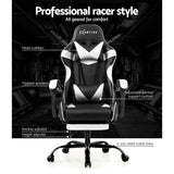 Artiss Gaming Office Chairs Computer Seating Racing Recliner Footrest Black White