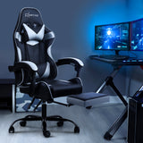 Artiss Gaming Office Chairs Computer Seating Racing Recliner Footrest Black White