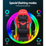 Artiss Gaming Office Chair RGB LED Lights Computer Desk Chair Home Work Chairs