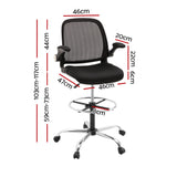 Veer Drafting Stool Office Chair Mesh Adjust Black