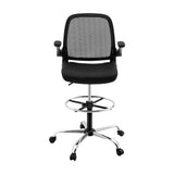 Veer Drafting Stool Office Chair Mesh Adjust Black