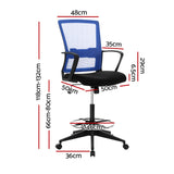 Artiss Office Chair Veer Drafting Stool Mesh Chairs Black Standing Chair Stool