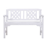 Gardeon Wooden Garden Bench 2 Seat Patio Furniture Timber Outdoor Lounge Chair White