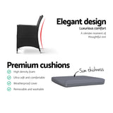 Gardeon Outdoor Furniture Wicker Chairs Bar Table Cooler Ice Bucket Patio Coffee Bistro Set