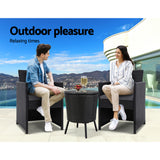 Gardeon Outdoor Furniture Wicker Chairs Bar Table Cooler Ice Bistro Set Bucket Patio Coffee