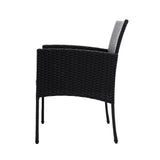 Gardeon Outdoor Furniture Wicker Chairs Bar Table Cooler Ice Bucket Patio Bistro Set Coffee