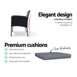 Gardeon Outdoor Furniture Wicker Chairs Bar Table Cooler Ice Bucket Patio Bistro Set Coffee