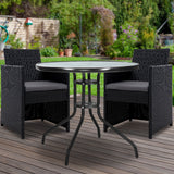 Gardeon Patio Furniture Dining Chairs Table Patio Setting Bistro Set Wicker Tea Coffee Cafe Bar Set