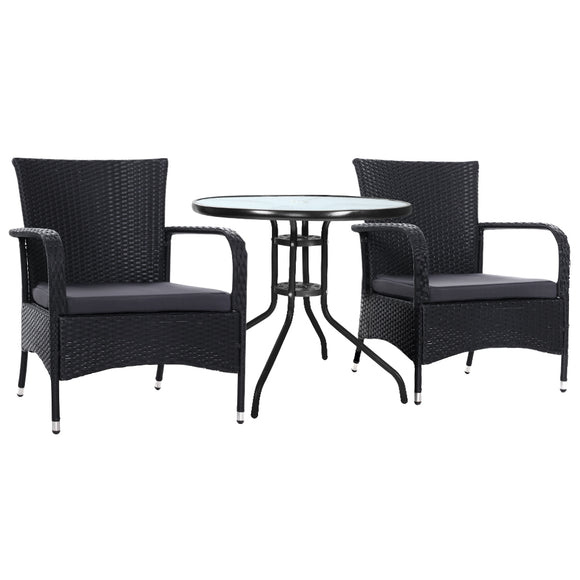 Gardeon Outdoor Dining Chairs Bistro Patio Furniture Chair Wicker Garden Extra Large Tea Coffee Cafe Bar Set