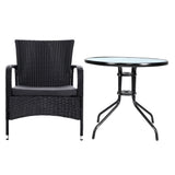 Gardeon Outdoor Dining Chairs Bistro Patio Furniture Chair Wicker Garden Extra Large Tea Coffee Cafe Bar Set