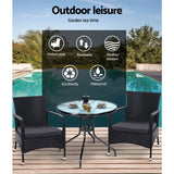 Gardeon Outdoor Dining Chairs Bistro Patio Furniture Chair Wicker Garden Extra Large Tea Coffee Cafe Bar Set