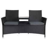 Gardeon Outdoor Furniture Chair Bench Sofa Table 2 Seat Cushions Wicker Black