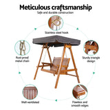 Gardeon Swing Chair Wooden Garden Bench Canopy 2 Seater Outdoor Furniture