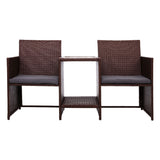 Gardeon Outdoor Setting Wicker Loveseat Birstro Set Patio Garden Furniture Brown