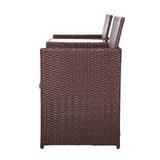 Gardeon Outdoor Setting Wicker Loveseat Birstro Set Patio Garden Furniture Brown