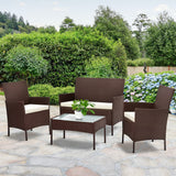 Gardeon 4-piece Wicker Outdoor Set - Brown