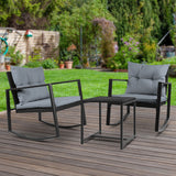 Gardeon Outdoor Chair Rocking Set - Black