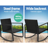 Gardeon Outdoor Chair Rocking Set - Black
