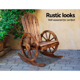 Gardeon Wagon Wheels Rocking Chair - Brown