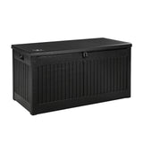 Gardeon Outdoor Storage Box Container Garden Toy Indoor Tool Chest Sheds 270L Black