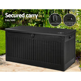 Gardeon Outdoor Storage Box Container Garden Toy Indoor Tool Chest Sheds 270L Black