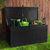 Gardeon Outdoor Storage Box Container Garden Toy Indoor Tool Chest Sheds 270L Black