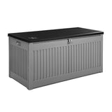 Gardeon Outdoor Storage Box Container Garden Toy Indoor Tool Chest Sheds 270L Dark Grey