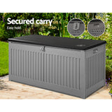 Gardeon Outdoor Storage Box Container Garden Toy Indoor Tool Chest Sheds 270L Dark Grey