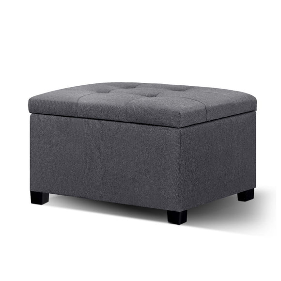 Artiss Storage Ottoman Blanket Box Linen Foot Stool Chest Couch Bench Toy Rest