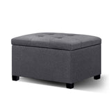 Artiss Storage Ottoman Blanket Box Linen Foot Stool Chest Couch Bench Toy Rest