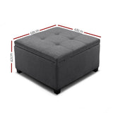 Artiss Storage Ottoman Blanket Box Linen Foot Stool Chest Couch Bench Toy Rest