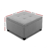 Artiss Storage Ottoman Blanket Box Linen Foot Stool Chest Couch Bench Toy Grey