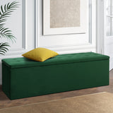 Artiss Storage Ottoman Blanket Box Velvet Foot Stool Rest Chest Couch Green