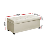 Artiss PU Leather Storage Ottoman - Cream