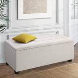 Artiss Large Fabric Storage Ottoman - Beige