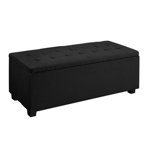 Artiss Large Fabric Storage Ottoman - Black