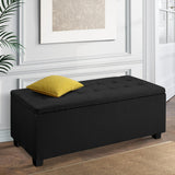 Artiss Large Fabric Storage Ottoman - Black