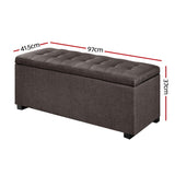 Artiss Large Fabric Storage Ottoman - Brown