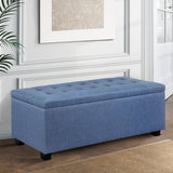 Premium Storage Ottoman - Blue