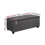 Artiss Large Fabric Storage Ottoman - Grey