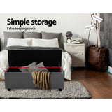 Artiss Large Fabric Storage Ottoman - Grey