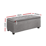 Artiss Large Fabric Storage Ottoman - Light Grey