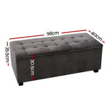 Artiss Storage Ottoman Blanket Box Foot Stool Velvet Chest Toy Large Rest Couch