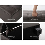 Artiss Storage Ottoman Blanket Box Foot Stool Velvet Chest Toy Large Rest Couch